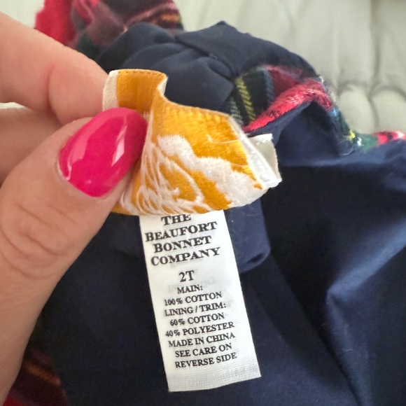 TBBC Ryleigh Romper in Society Prep Plaid Red with Nantucket Navy - Picture 3 of 5